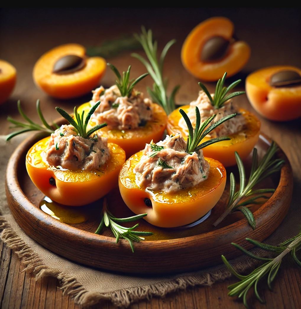 Gefüllte Aprikosen mit Thunfisch und Rosmarin