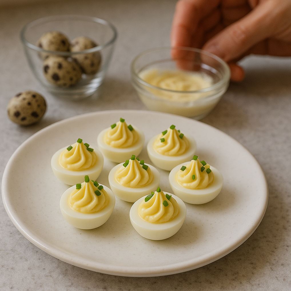 Gefüllte Wachteleier