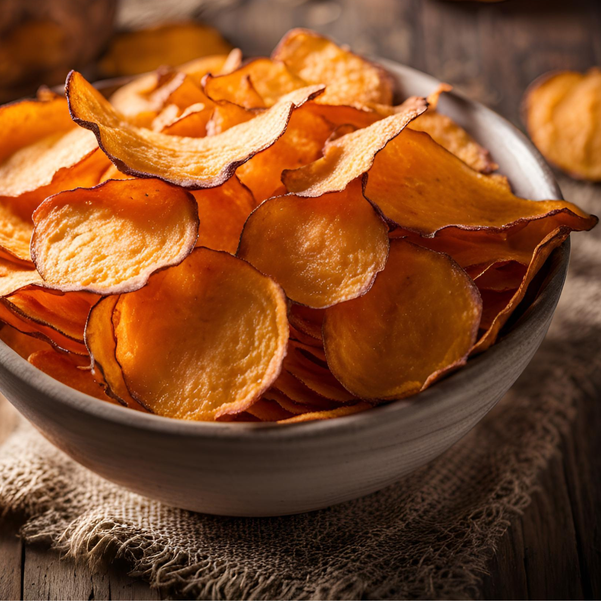 Goldene Süßkartoffel-Chips