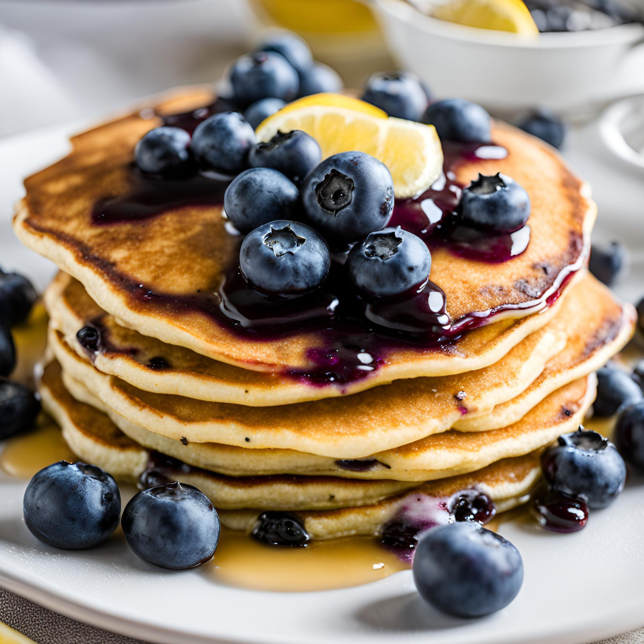 Heidelbeer Zitronen Pfannkuchen