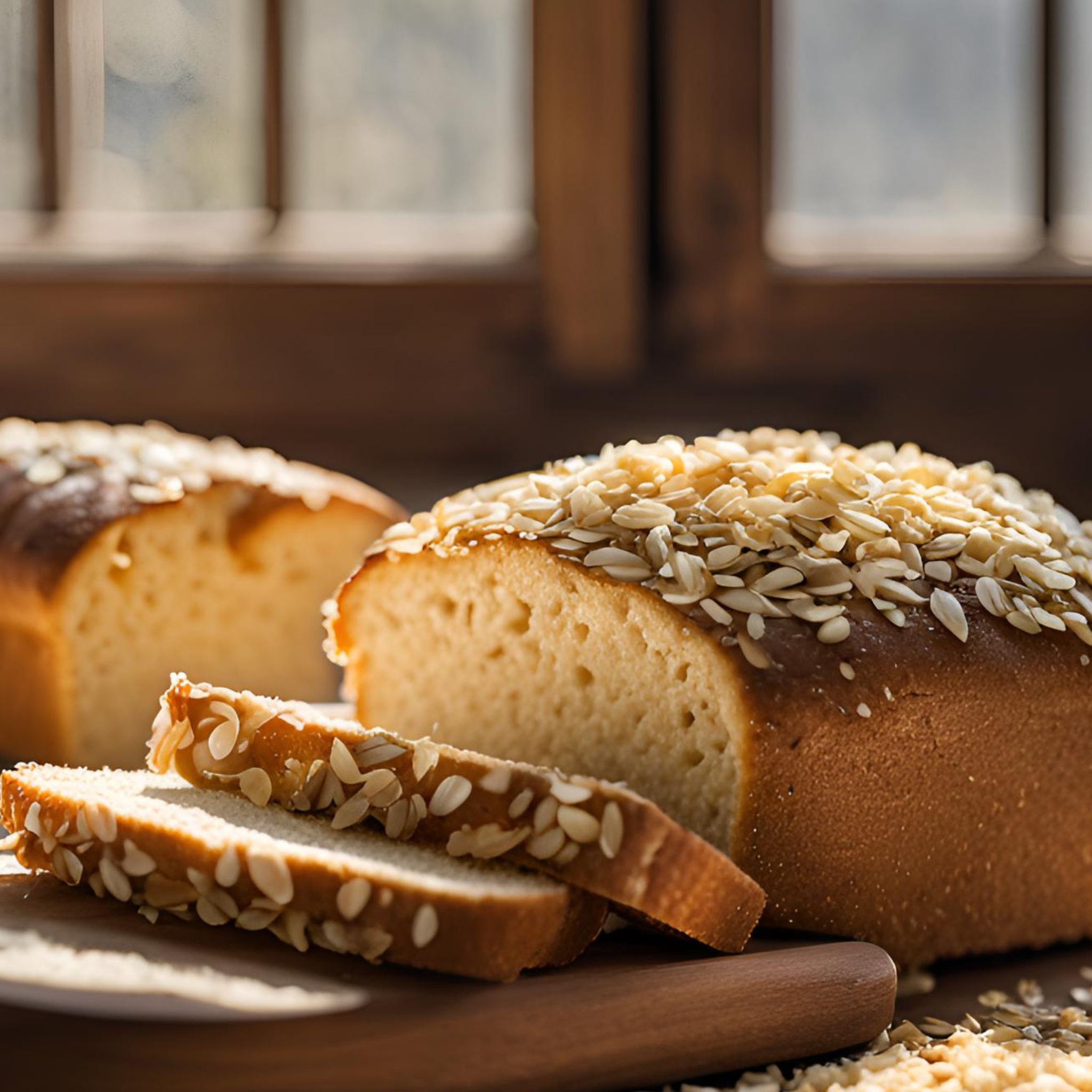 Knuspriges Hirseflocken-Mandel-Weißbrot