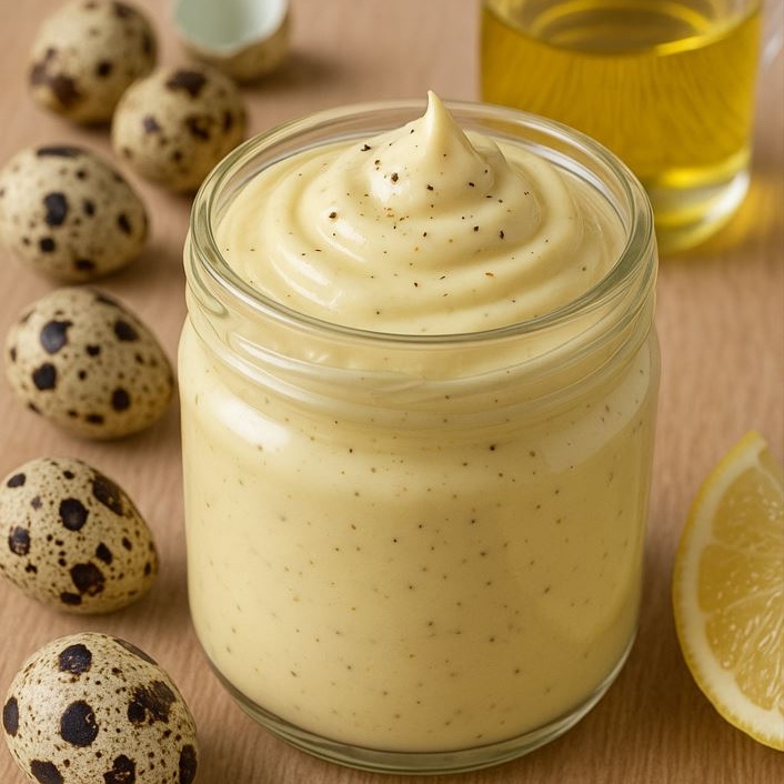 Avocadoöl-Mayonnaise mit Wachteleigelb