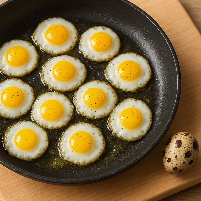 Spiegelei aus Wachteleiern